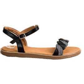 Cm Paris Sandalias negras con purpurina negro