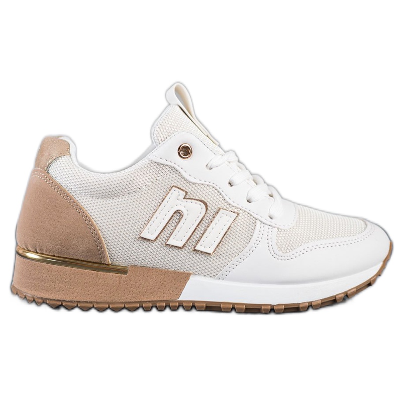 SHELOVET Zapatillas clásicas beige blanco