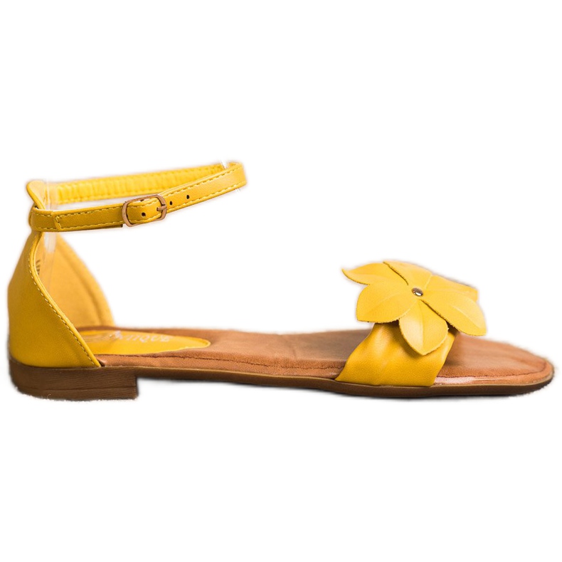 Diamantique Sandalias Amarillas Con Flor amarillo