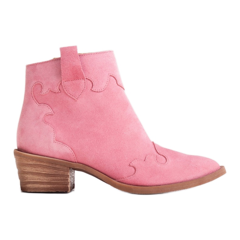 Marco Shoes Bota de ante natural rosa sin aislante rosado