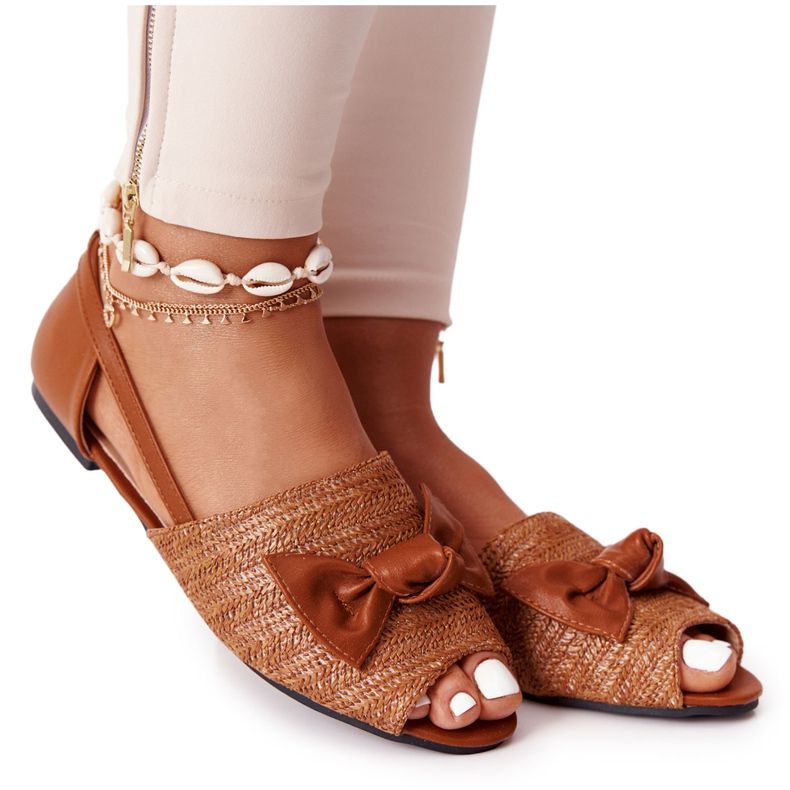 Sandalias Planas Trenzadas Lu Boo Camel marrón Sandalias Planas Trenzadas Lu Boo Camel marrón