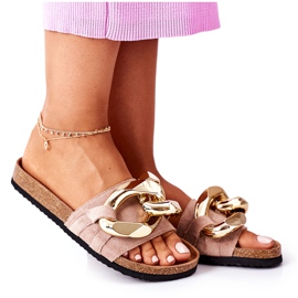 S.Barski Pantuflas En Corcho Con Cadena S. Barski SB001 Beige