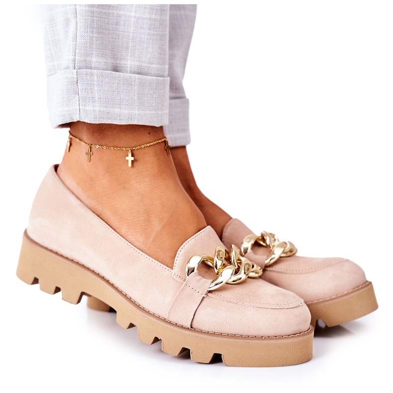Mocasines de ante Lewski Shoes 3040 Cappuccino beige