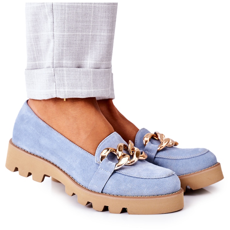 Mocasines de ante Lewski Shoes 3040 Blue azul