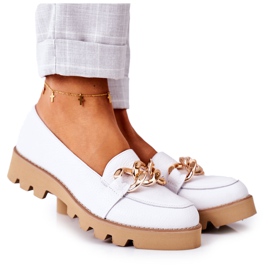 Mocasines de piel Lewski Shoes 3040 White blanco