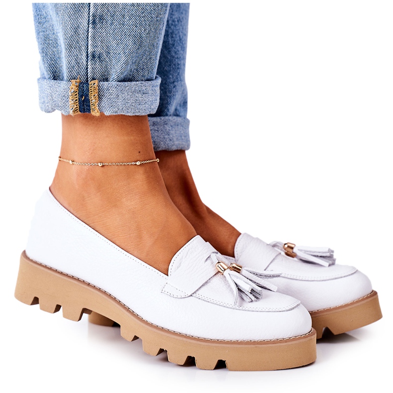 Mocasines de piel Lewski Shoes 3053 White blanco
