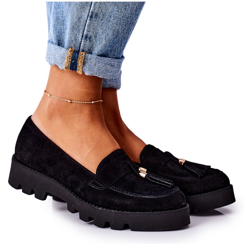 Mocasines de ante Lewski Shoes 3053 Black negro