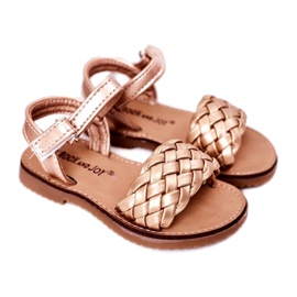 FR1 Sandalias Infantiles Con Trenzado Oro Rosa 283-2B Bailly dorado FR1 Sandalias Infantiles Con Trenzado Oro Rosa 283-2B Bailly dorado