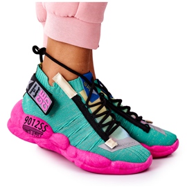 PS1 Zapatos Deportivos De Mujer Zapatillas Green Bubble Tea rosado verde