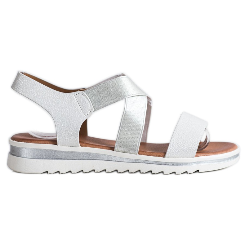 Best Shoes Sandalias sin cordones con purpurina plata