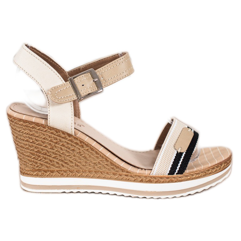 SHELOVET Sandalias de cuña beige