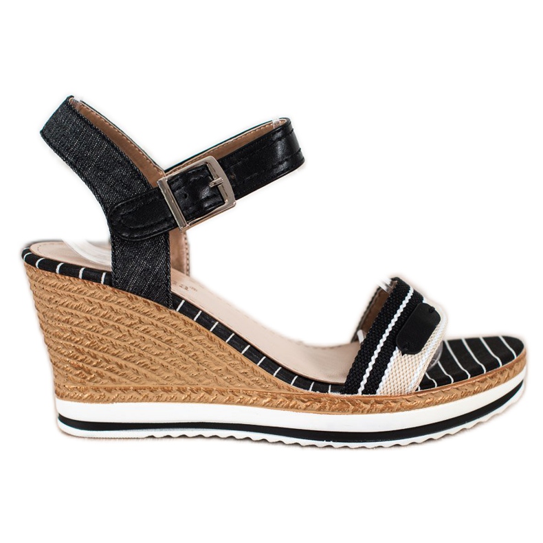 SHELOVET Sandalias de cuña negro
