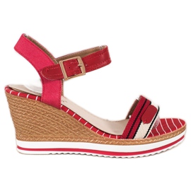 SHELOVET Sandalias de cuña rojo