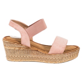 Queentina Sandalias de ante ligero rosa