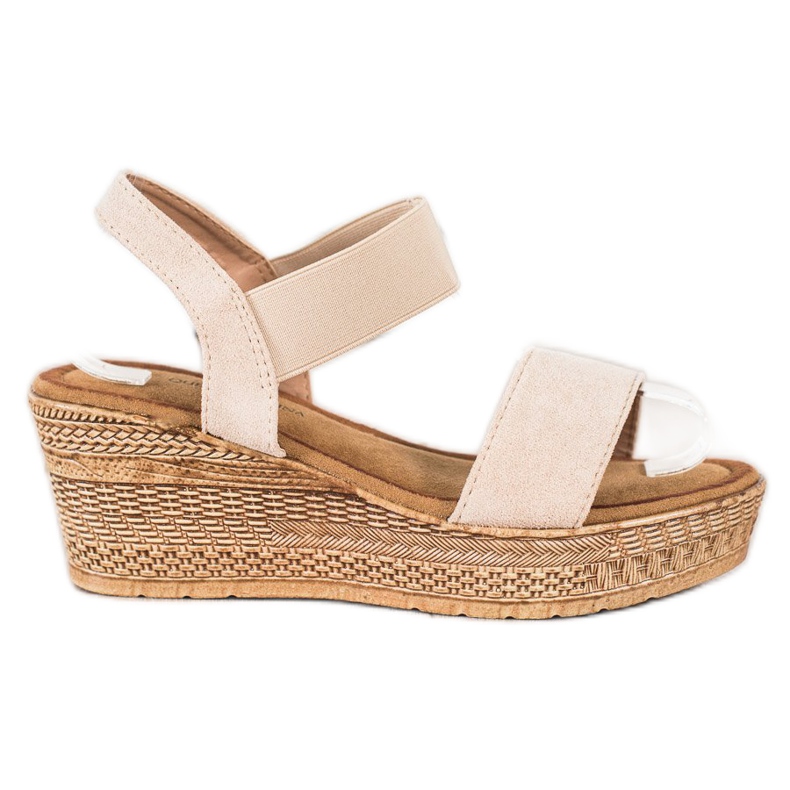 Queentina Sandalias de ante ligero beige