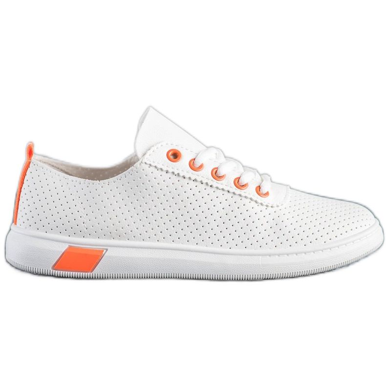 SHELOVET Zapatillas caladas blanco