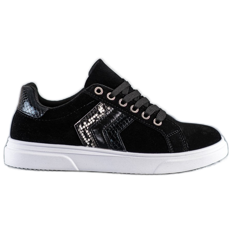 SHELOVET Zapatillas de gamuza negro