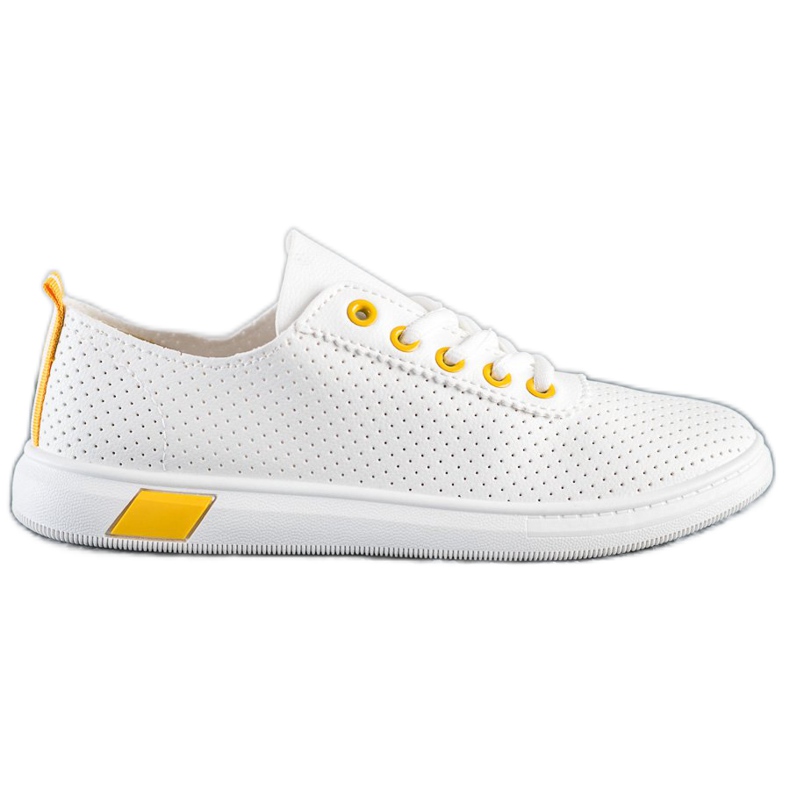 SHELOVET Zapatillas caladas blanco