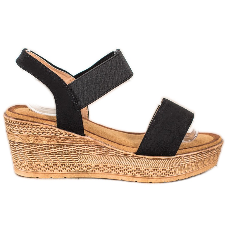 Queentina Sandalias de ante ligero negro