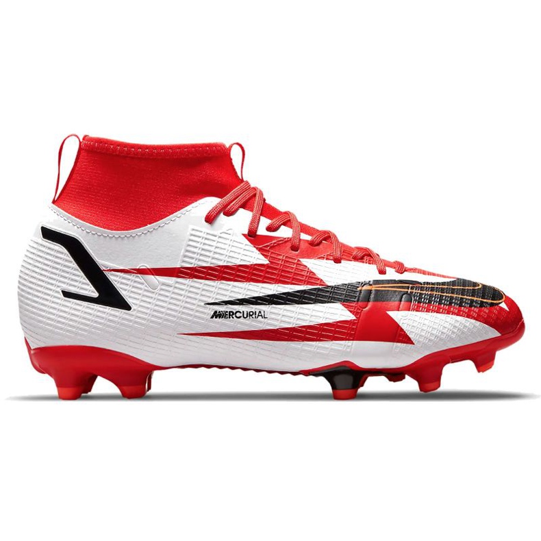 Zapatillas de fútbol Nike Superfly 8 Academy CR7 Mg Jr DB2672-600 gris / plata, blanco, rojo blanco