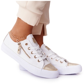 Zapatillas de Mujer con Cremallera Festival Blanco-Dorado Zapatillas de Mujer con Cremallera Festival Blanco-Dorado