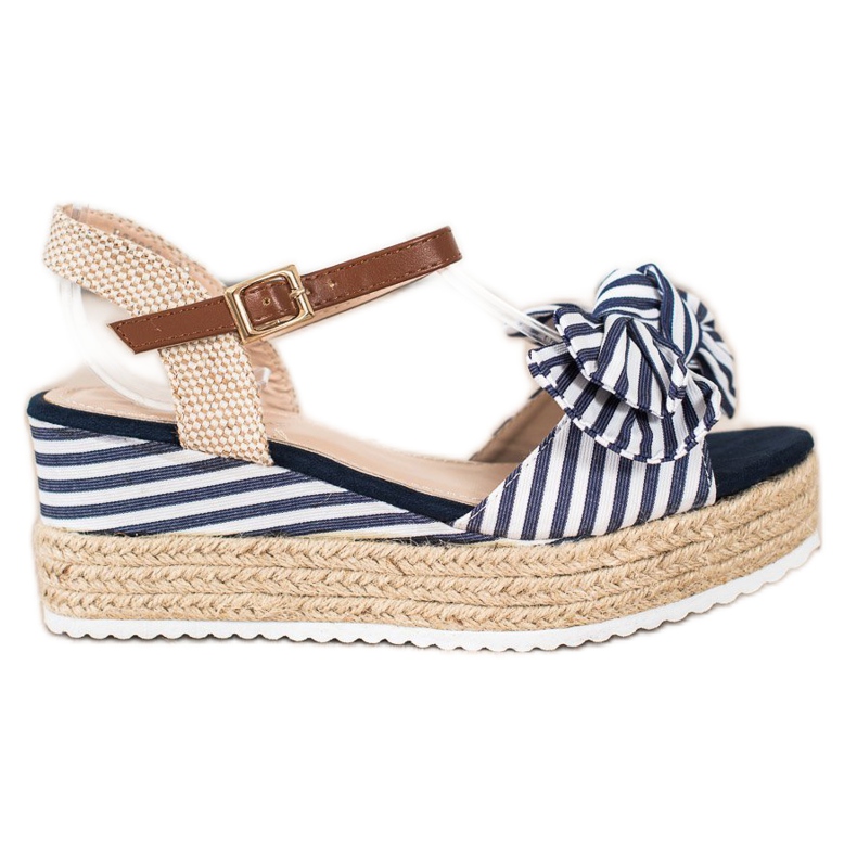 Sweet Shoes Sandalias Alpargatas Con Rayas beige azul marino