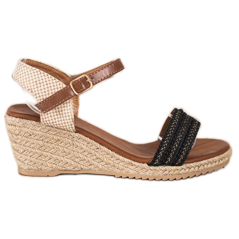 SHELOVET Sandalias estilo alpargatas casuales beige marrón negro