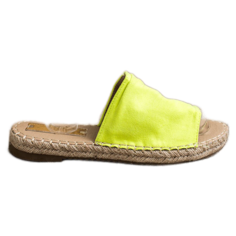 SHELOVET Pantuflas clásicas de gamuza amarillo