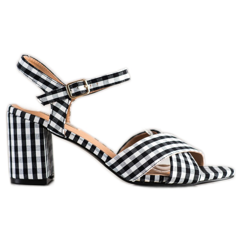 SHELOVET Sandalias a cuadros de moda negro