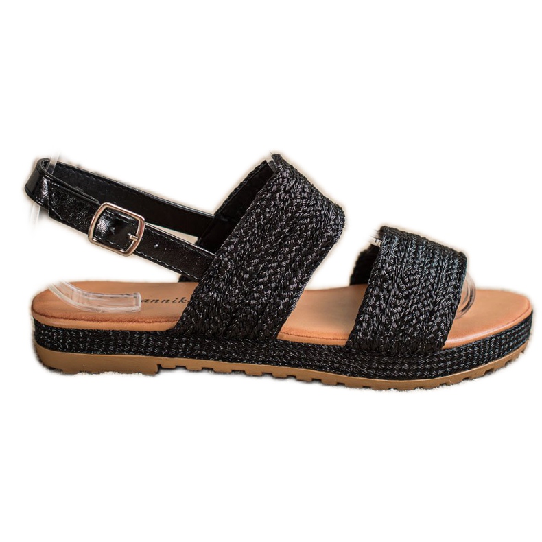 Mannika Sandalias trenzadas negras negro