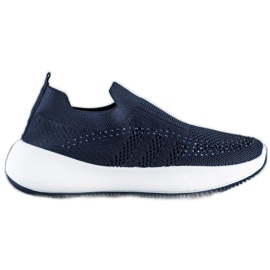 Renda Zapatillas slip-on con cristales azul