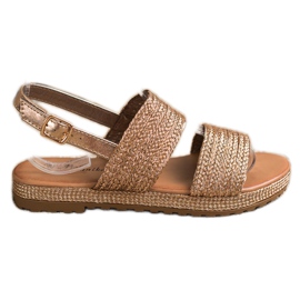 Mannika Sandalias trenzadas doradas dorado