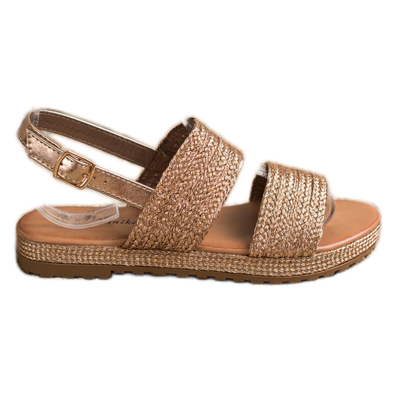 Mannika Sandalias trenzadas doradas dorado