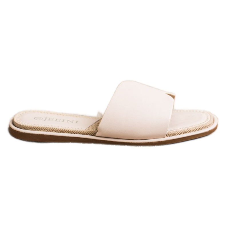 SHELOVET Pantuflas Elegantes de Piel Ecológica beige