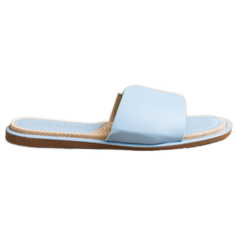 SHELOVET Pantuflas Elegantes de Piel Ecológica azul