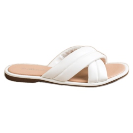 Renda Zapatillas de cuero ecológico de moda blanco