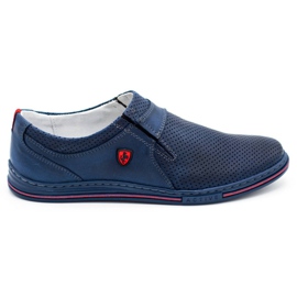 Polbut Zapatos hombre piel 362, perforados, azul marino