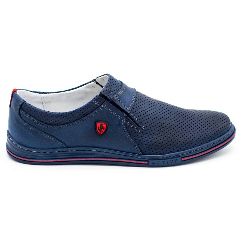 Polbut Zapatos hombre piel 362, perforados, azul marino