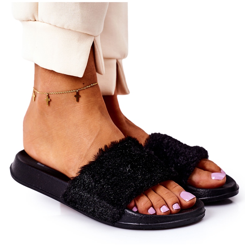PE1 Pantuflas De Goma Con Piel Esmeril Negro