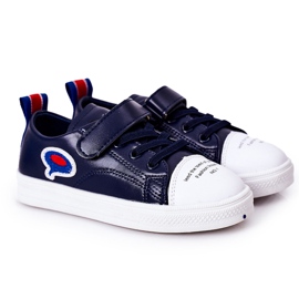 Apawwa Zapatillas de niños con velcro de dibujos animados azul marino