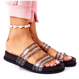 PS1 Zapatillas Miss You de goma negra con circonita negro