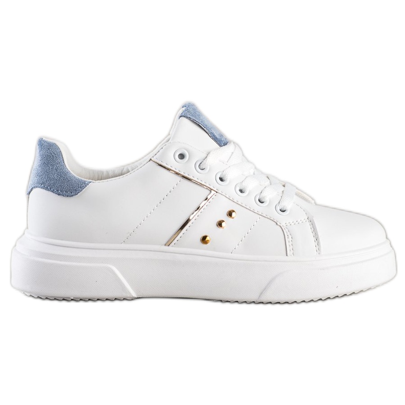 SHELOVET Zapatillas de cuero ecológico blanco