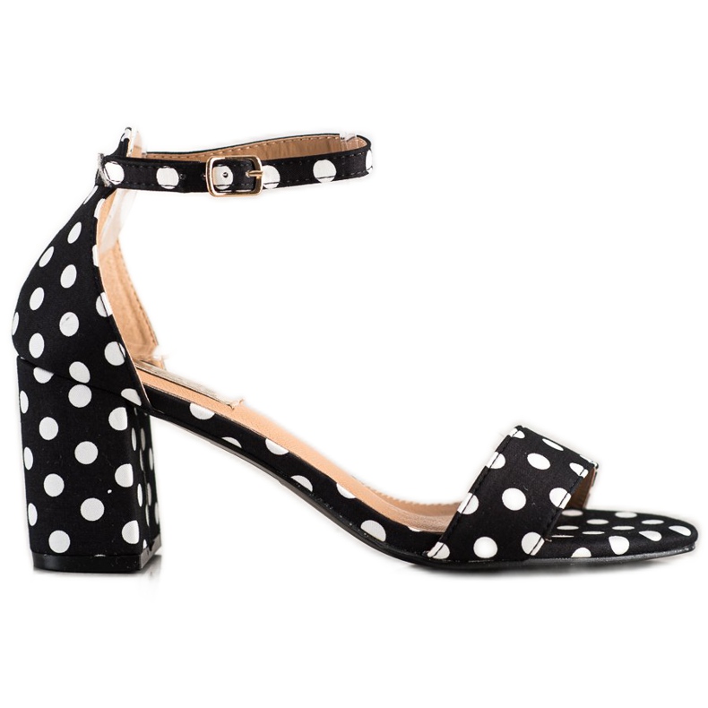 SHELOVET Sandalias elegantes con lunares negro