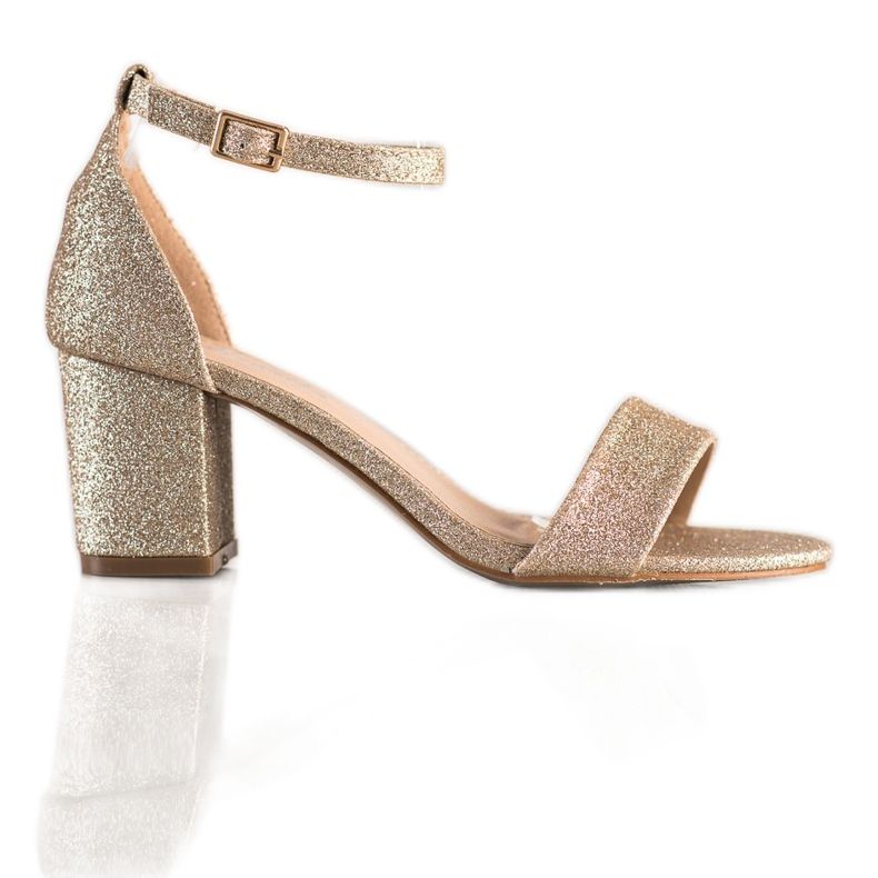 Mannika Sandalias clásicas con purpurina dorado