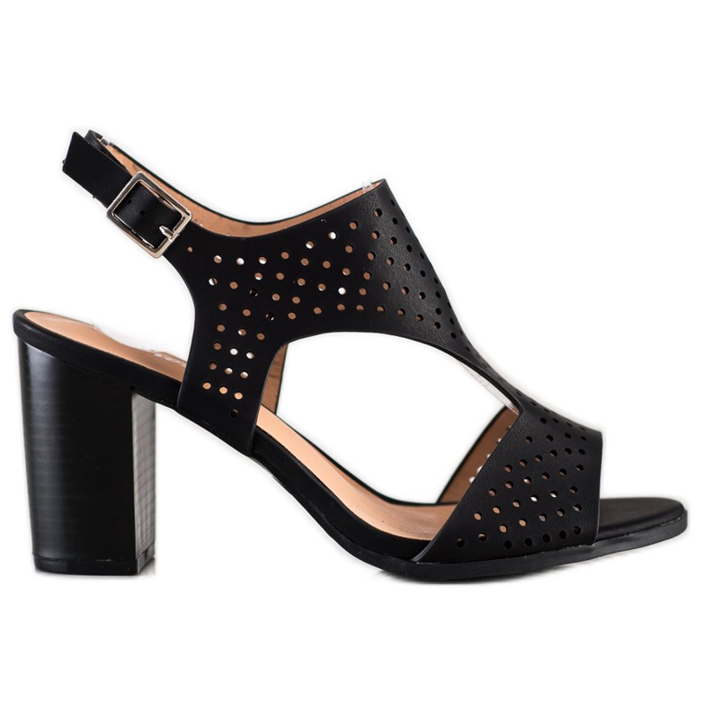 Renda Sandalias Caladas Con Piel Ecológica negro