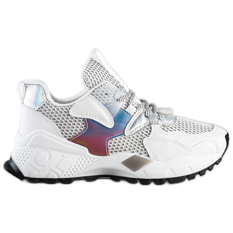 SHELOVET Zapatillas de moda con malla blanco
