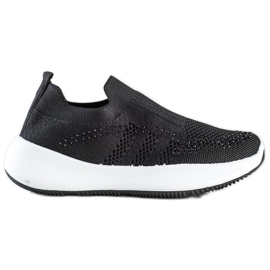 Renda Zapatillas slip-on con cristales negro