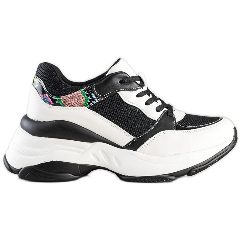 SHELOVET Zapatillas con estilo BLANCO Y NEGRO SHELOVET Zapatillas con estilo BLANCO Y NEGRO