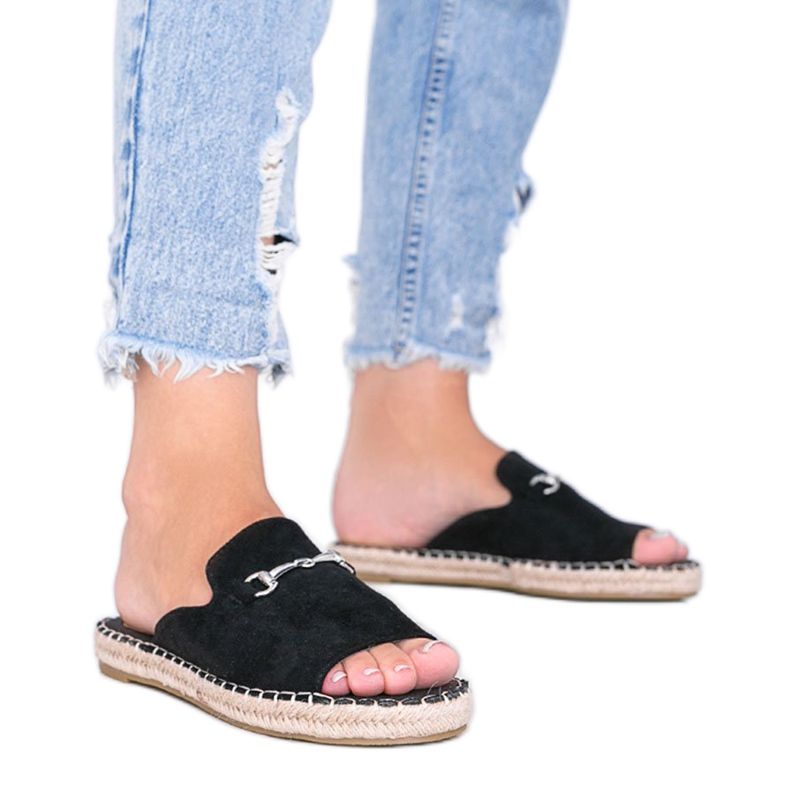 Zapatillas negras con hebilla Roseau negro Zapatillas negras con hebilla Roseau negro