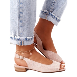 Sandalias Ante Tacón Alto Sergio Leone SK807 Rosa dorado